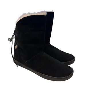 Koolaburra by UGG Shazi Women’s Size 10 Black Suede Back Tie Side Zip Boots NEW!